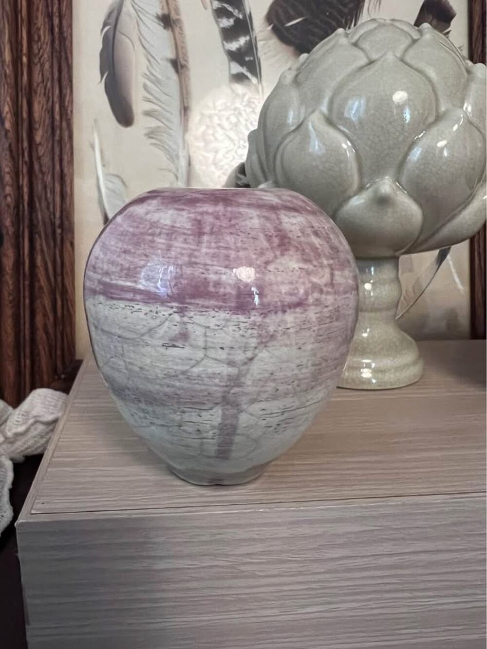 Cutest studio pottery in pink crackle glaze